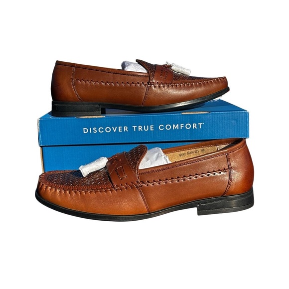 Nunn Bush Brown Leather Slip-On Loafers Timeless Design - Picture 1 of 7